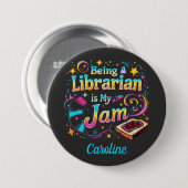 Personalized Librarian Gift Button (Vorne & Hinten)