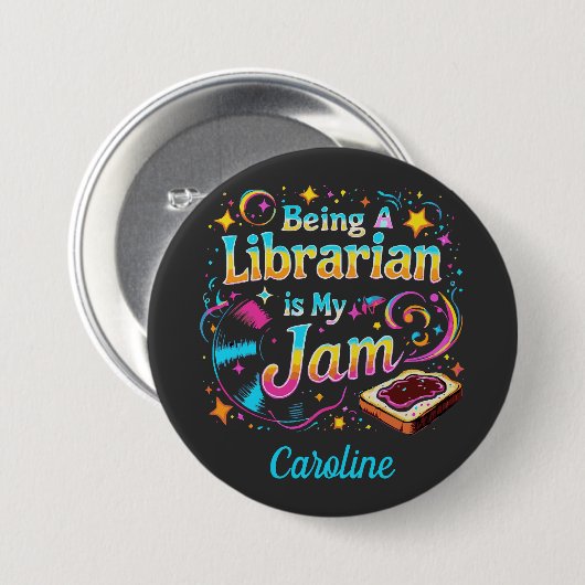 Personalized Librarian Gift Button (Vorne & Hinten)