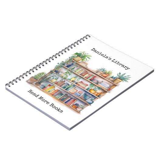 Personalized Library Watercolor Notebooks Notizblock (Linke Seite)