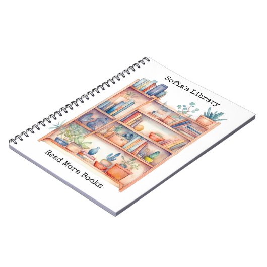 Personalized Library Watercolor Notebooks Notizblock (Linke Seite)