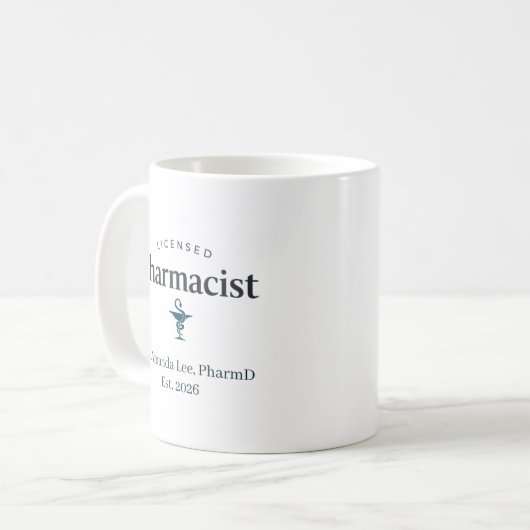 Personalized Licensed Pharmacist Kaffeetasse (Vorderseite Links)