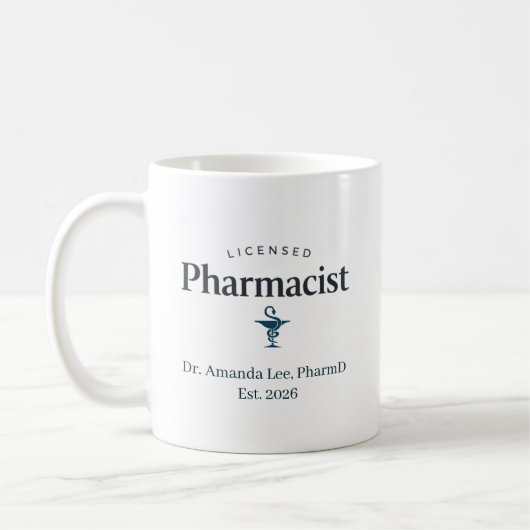 Personalized Licensed Pharmacist Kaffeetasse (Links)