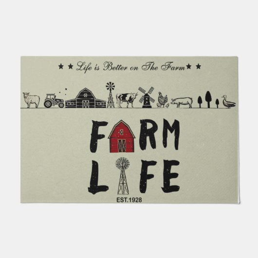 Personalized Life Is Better On The Farm Doormat Fußmatte (Vorderseite)