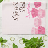 Personalized Life Is What You Bake It Cute Trendy Geschirrtuch (Gefaltet)