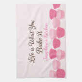 Personalized Life Is What You Bake It Cute Trendy Geschirrtuch (Vertikal)