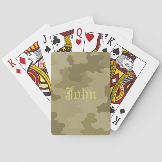 Personalized Light Camouflage Playing Cards Spielkarten (Rückseite)