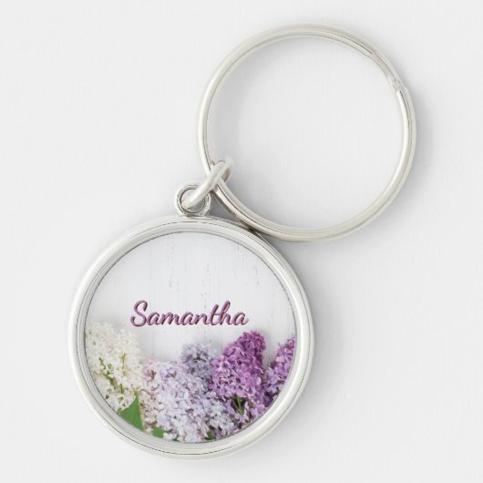 Personalized Lilac Keychain | Spring Name Keychain Schlüsselanhänger (Vorne)