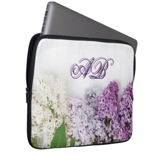 Personalized Lilac Laptop Sleeve | Monogram 13"  (Vorne Rechts)