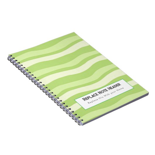 Personalized Lime Green Wave Patterned  Notizblock (Rechte Seite)