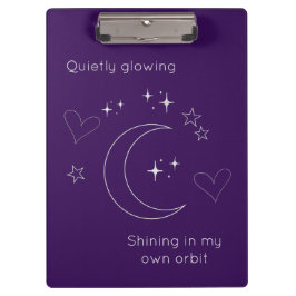 Personalized Line Art Celestial Purple Clipboard Klemmbrett