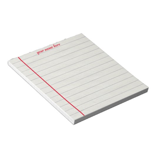 Personalized Lined Notepad Notizblock (angewinkelt)