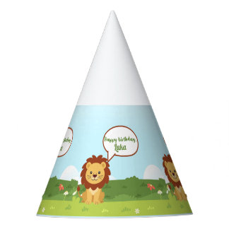 Personalized Lion Birthday Party Hat for kids Partyhütchen