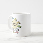 Personalized Little Driver Cars Trucks Photo Kaffeetasse (Vorderseite Links)