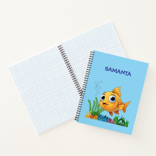 Personalized Little Fish Deluxe Spiral Notebook Notizblock (Innenseite)