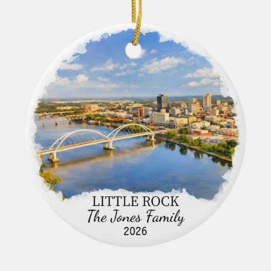 Personalized Little Rock Ornament, Custom Arkansas Keramik Ornament (Vorne)