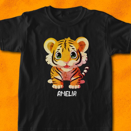 Personalized Little Tiger Baby T-shirt