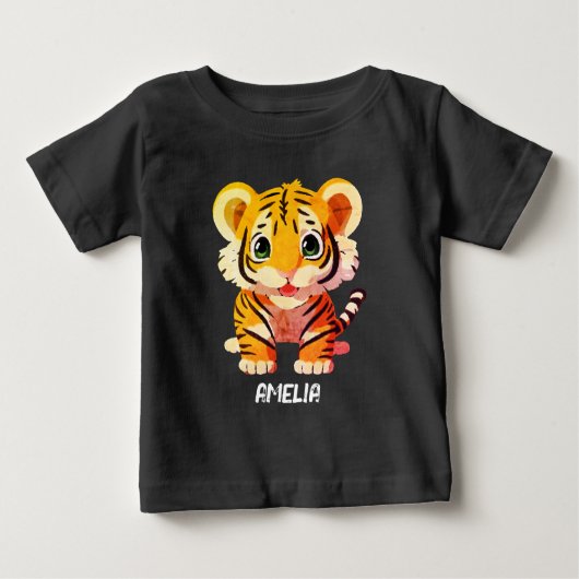 Personalized Little Tiger Baby T-shirt (Vorderseite)