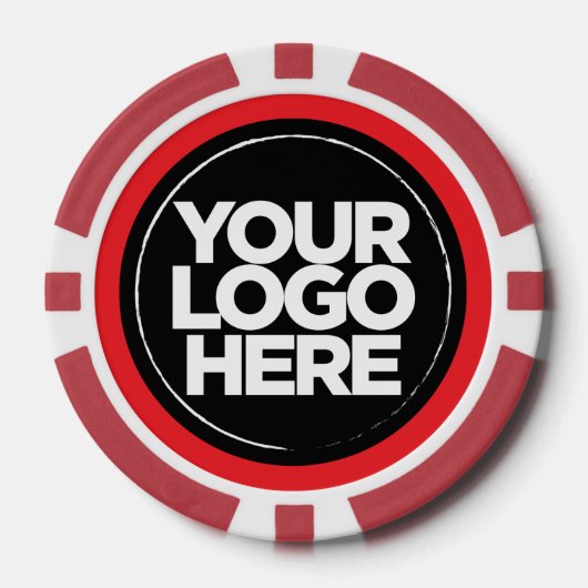 Personalized Logo and Text Cool Red Pokerchips (Vorderseite)