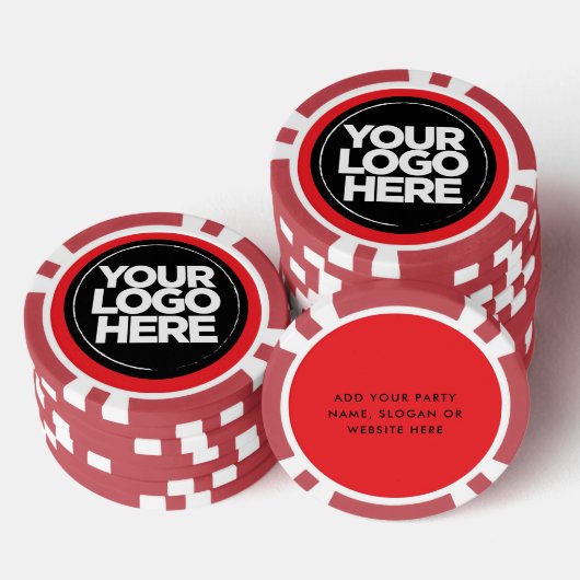 Personalized Logo and Text Cool Red Pokerchips (Stapel)