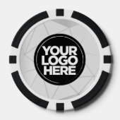 Personalized Logo and Text Geometric Silver Pokerchips (Vorderseite)