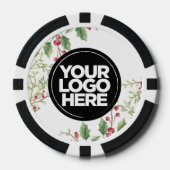 Personalized Logo and Text Holly Berry Christmas Pokerchips (Vorderseite)
