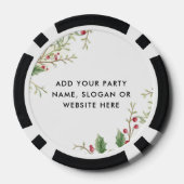 Personalized Logo and Text Holly Berry Christmas Pokerchips (Rückseite)