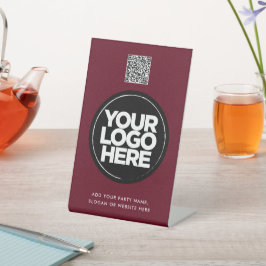 Personalized Logo and Text Simple Qr Code Sockelschild