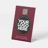 Personalized Logo and Text Simple Qr Code Sockelschild (Vorderseite)