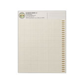 Personalized Logo, Brown Engineering Graph Paper Notizblock (Rotiert)