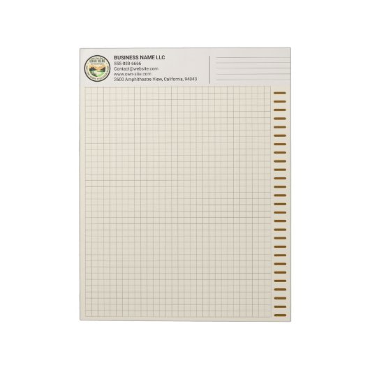 Personalized Logo, Brown Engineering Graph Paper Notizblock (Rotiert)