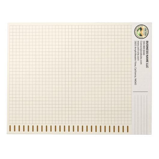 Personalized Logo, Brown Engineering Graph Paper Notizblock (Vorderseite)