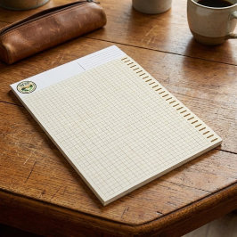 Personalized Logo, Brown Engineering Graph Paper Notizblock