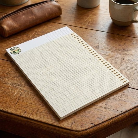 Personalized Logo, Brown Engineering Graph Paper Notizblock