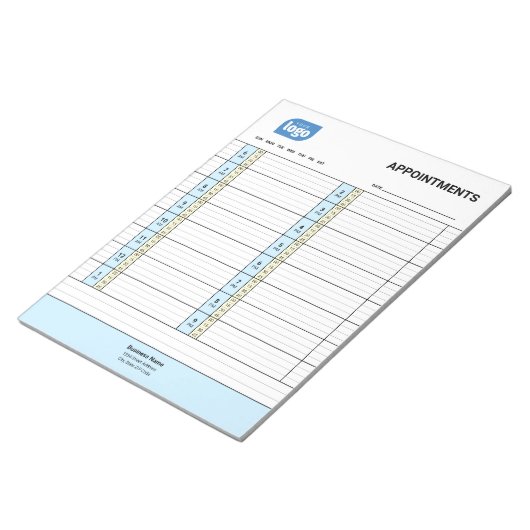 Personalized Logo Business Appointments Notepad Notizblock (angewinkelt)