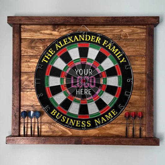 Personalized Logo & Custom Text Business Company Dartscheibe