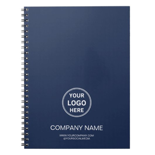 Personalized Logo Navy Blue Corporate Business Notizblock (Vorderseite)