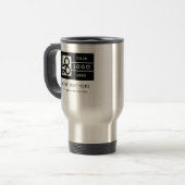 Personalized Logo Website QR Code Text Promotional Reisebecher (Vorderseite Links)