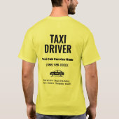 Personalized Logo Yellow Cab Taxi Driver Shirt (Rückseite)
