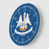 Personalized Louisiana State Flag Design on Große Wanduhr (Winkel)