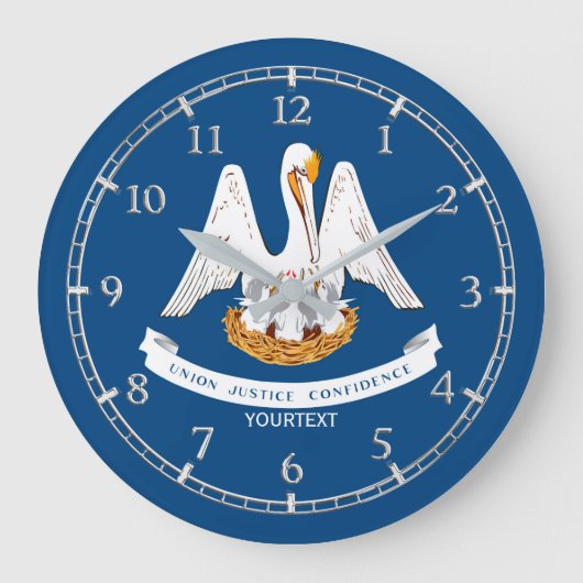 Personalized Louisiana State Flag Design on Große Wanduhr (Vorderseite)