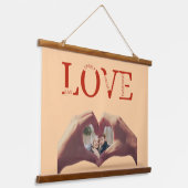 Personalized Love Acronym With photo Wandteppich Mit Holzrahmen (Gewinkelt)