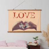 Personalized Love Acronym With photo Wandteppich Mit Holzrahmen (Schlafzimmer)