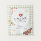 Personalized Love Bug on the Way Baby Shower Decor Wandteppich (Vorderseite)