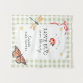 Personalized Love Bug on the Way Baby Shower Decor Wandteppich (Vorderseite (Horizontal))
