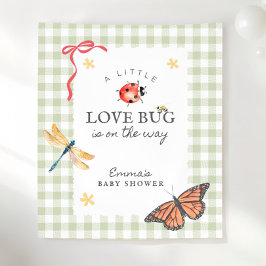 Personalized Love Bug on the Way Baby Shower Decor Wandteppich