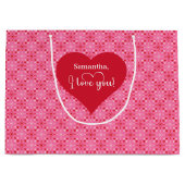 Personalized Love Gift Bag With I Love You Message Große Geschenktüte (Vorderseite)