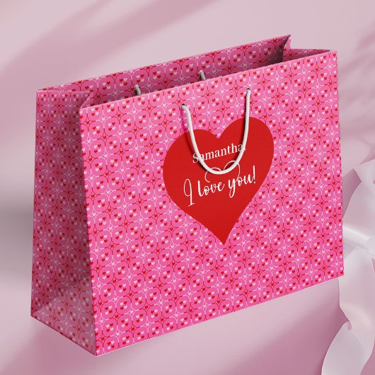Personalized Love Gift Bag With I Love You Message Große Geschenktüte