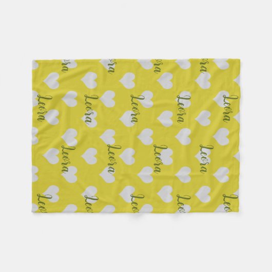 Personalized Love Heart Name Blanket Fleecedecke (Vorderseite (Horizontal))