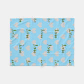 Personalized Love Heart Name Blanket Fleecedecke (Vorderseite (Horizontal))