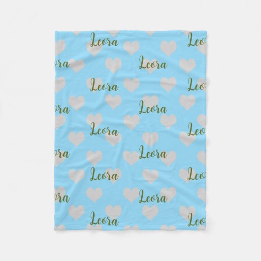 Personalized Love Heart Name Blanket Fleecedecke (Vorderseite)